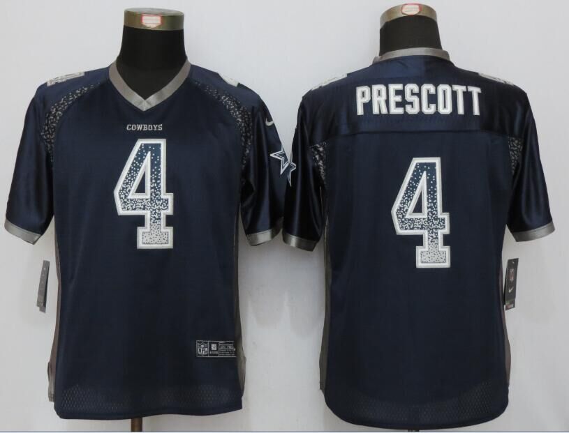 2016 Women NEW Nike Dallas cowboys 4 Prescott Drift Fashion Blue Elite Jersey